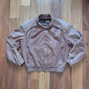 Ostrich Leather Vintage Bomber Jacket (L)